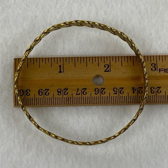 Vintage Braided Rope Bangle 925 Sterling Silver Gold Tone Bracelet Estate Find - Picture 8 of 8